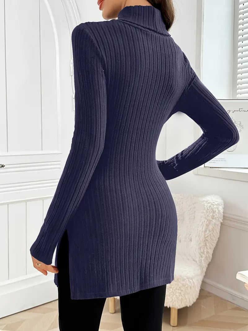 Eleganter Langärmeliger Pullover Mit Schmaler Passform Für Den Herbst