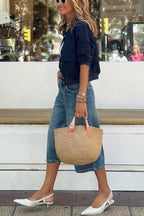 Jeans-Bermudas mit aufgesetzten Taschen