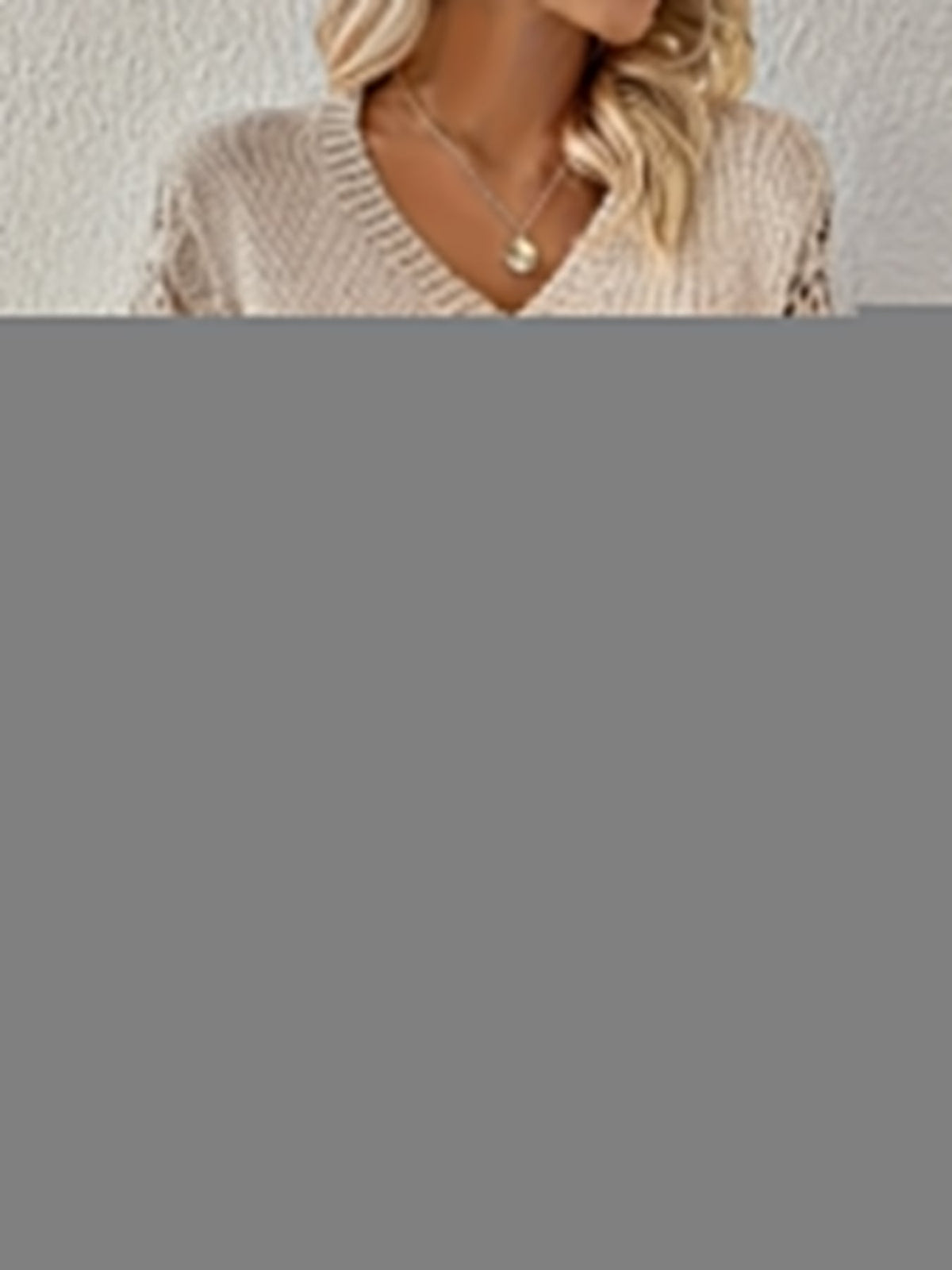 Stilvoller Langarm-V-Ausschnitt-Pullover