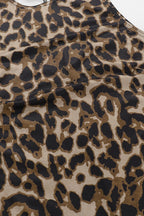 Ärmelloses Minikleid mit Leopardenmuster in Braun mit Rundhalsausschnitt