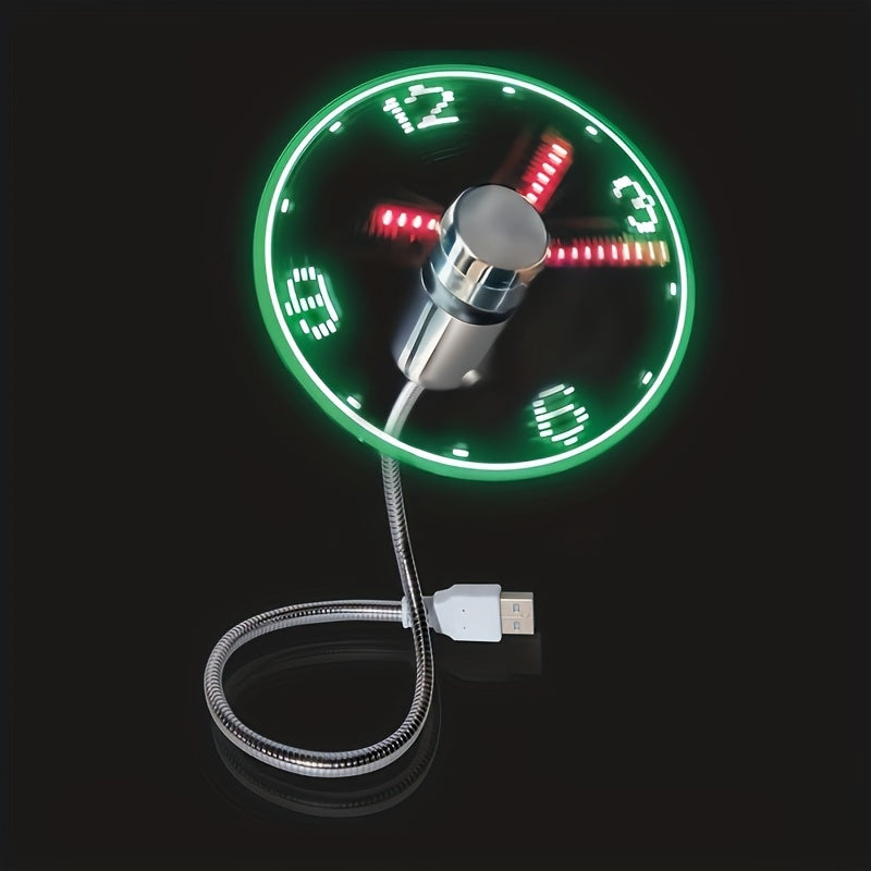 Tragbarer USB LED-Uhrenventilator inklusive Zeitanzeige