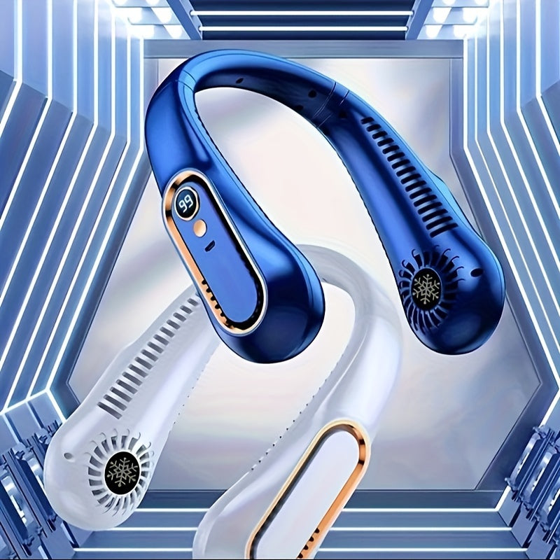 Wiederaufladbarer USB-Nackenventilator für kraftvolle, leise Kühlung – Ideal für den Einsatz im Freien und drinnen