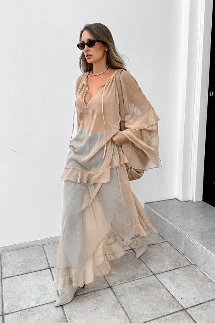 Maxikleid in Khaki