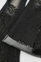 Jeans mit ausgestelltem Schnitt und Druck