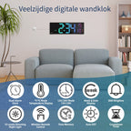 LumiWall Digitale Wanduhr – Groß, Farblich sowie Leicht Ablesbar