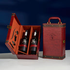Klassischer 2-Flaschen-Weinträger inklusive Zubehör – Tragbare Geschenkbox