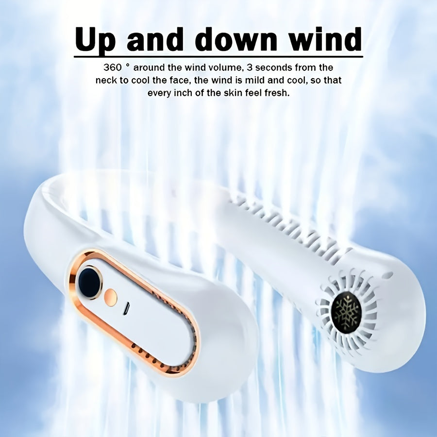 Wiederaufladbarer USB-Nackenventilator für kraftvolle, leise Kühlung – Ideal für den Einsatz im Freien und drinnen