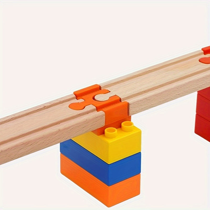 Set von 7-14 Bunt Holzgleisadaptern: Verstellbare Verbinder für den Modellbau