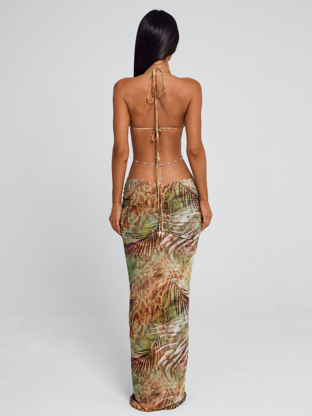 Damen Zweiteiler mit Maxirock und Schmuckdetails