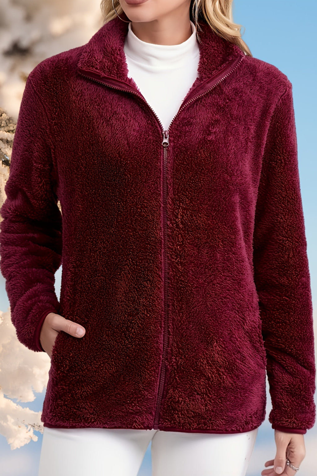 Jacke mit Reißverschluss in Rot