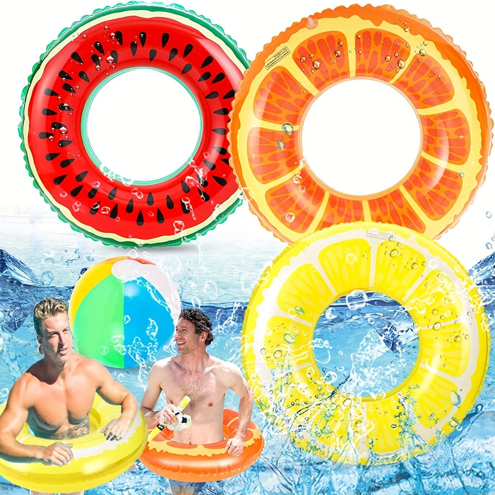 Frucht-Themen Aufblasbare Poolfloats: Set aus 3 strapazierfähigen Ringen