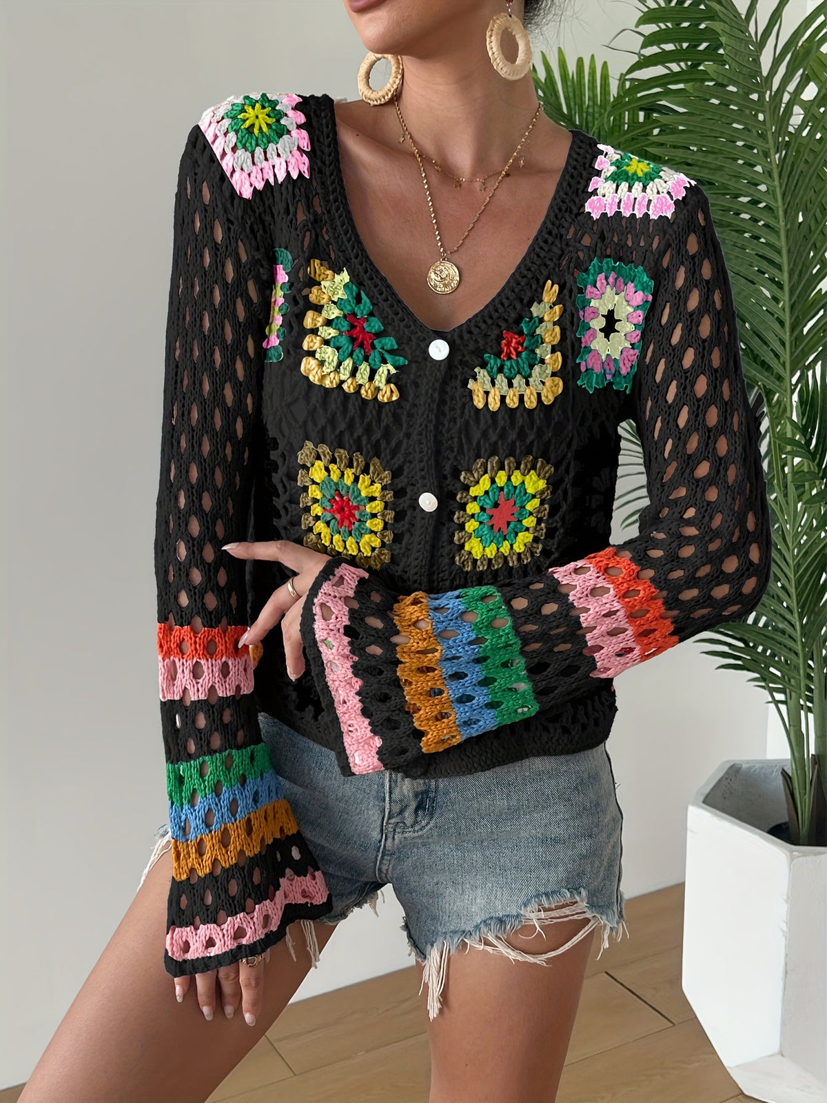 Bohemien Handgemachte Häkelkleid – Farbenfroh sowie Bequem