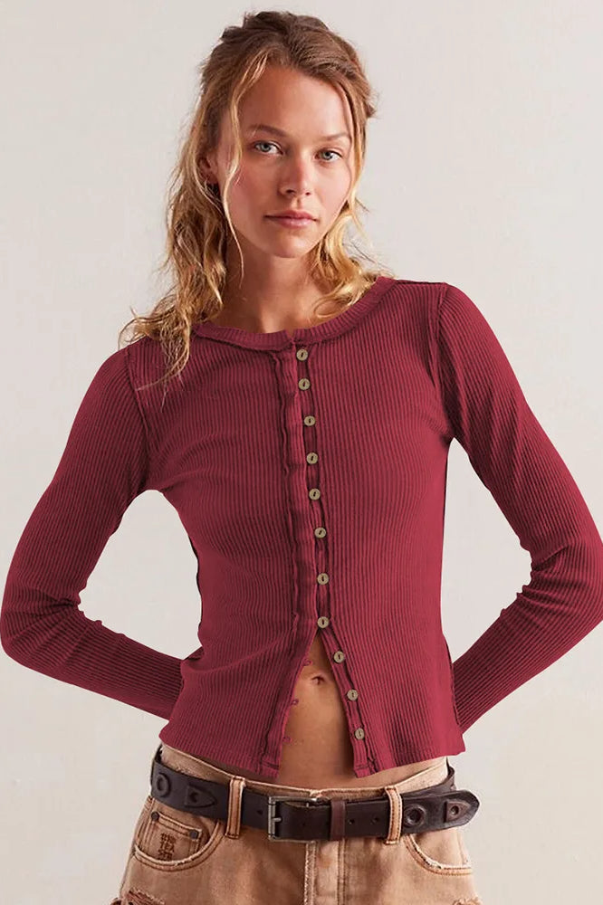 Strickjacke mit langen Ärmeln und Strickstruktur