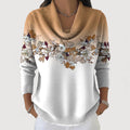 Pullover mit floralem Muster und Wasserfallkragen