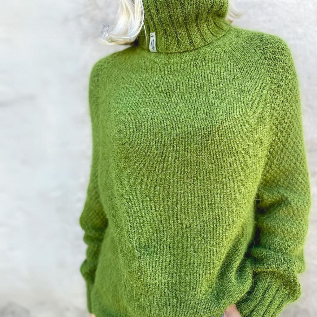 Eleganter Rollkragenpullover Angela Apfelgrün