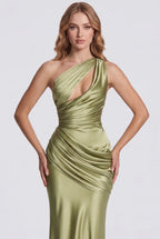 Twisted – Satin-Maxikleid mit Cut-outs