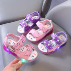 Sanrio Leuchtende Mädchen-Sandalen – Bequeme sowie Atmungsaktive Sommerschuhe