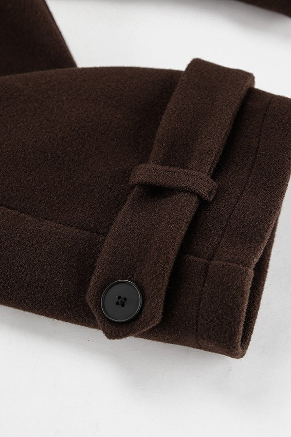 Jacke mit Wolle in Braun mit Reverskragen