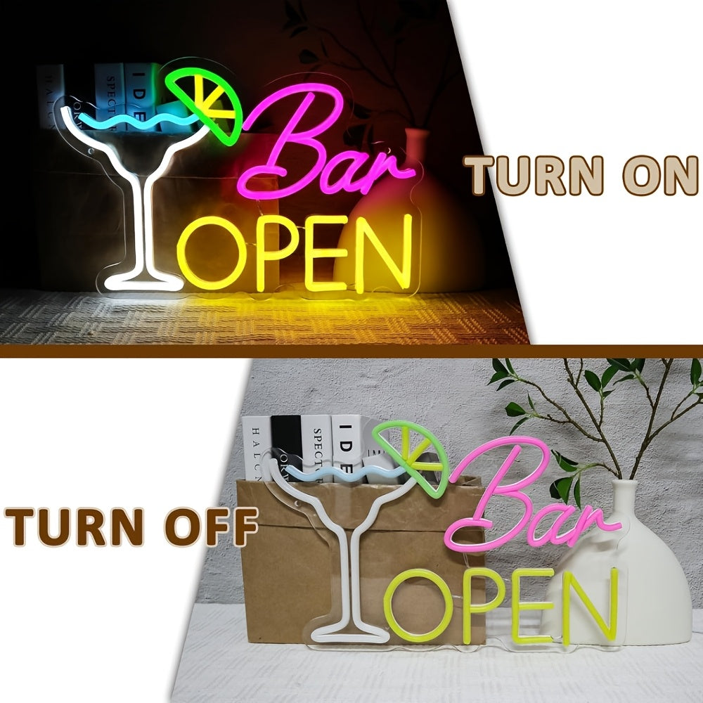 Beleuchtetes Schild “Bar Offen”: Gemütliche Dekoration