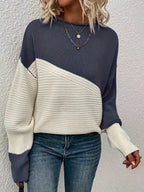 Eleganter Farbblock Pullover