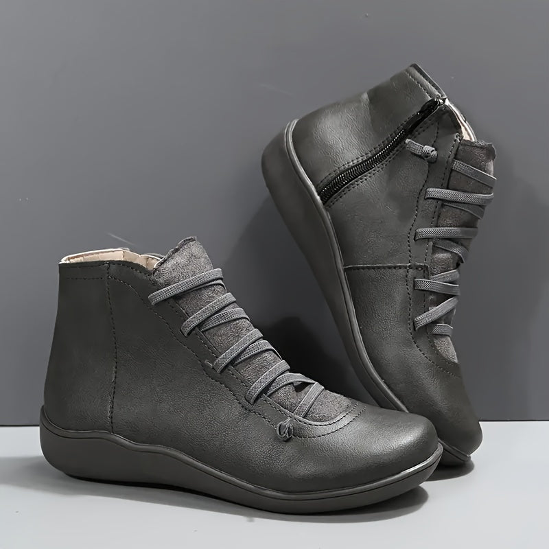 Stiefeletten mit Reißverschluss und Plateau