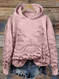 Gemütlicher Kapuzenpullover mit floralem Muster