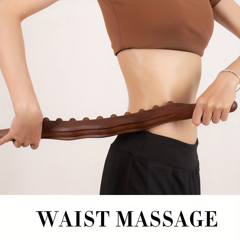 Holz-Massagestab inklusive 31 Perlen – Tiefe Muskelentspannung