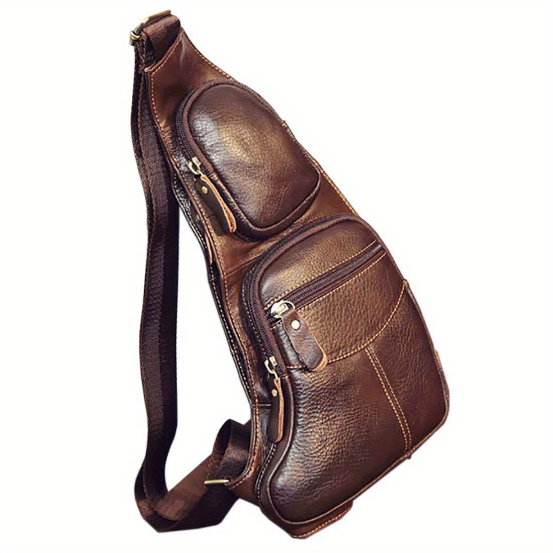 Vintage Klassische Leder Slingtasche – Kompakt und Haltbar