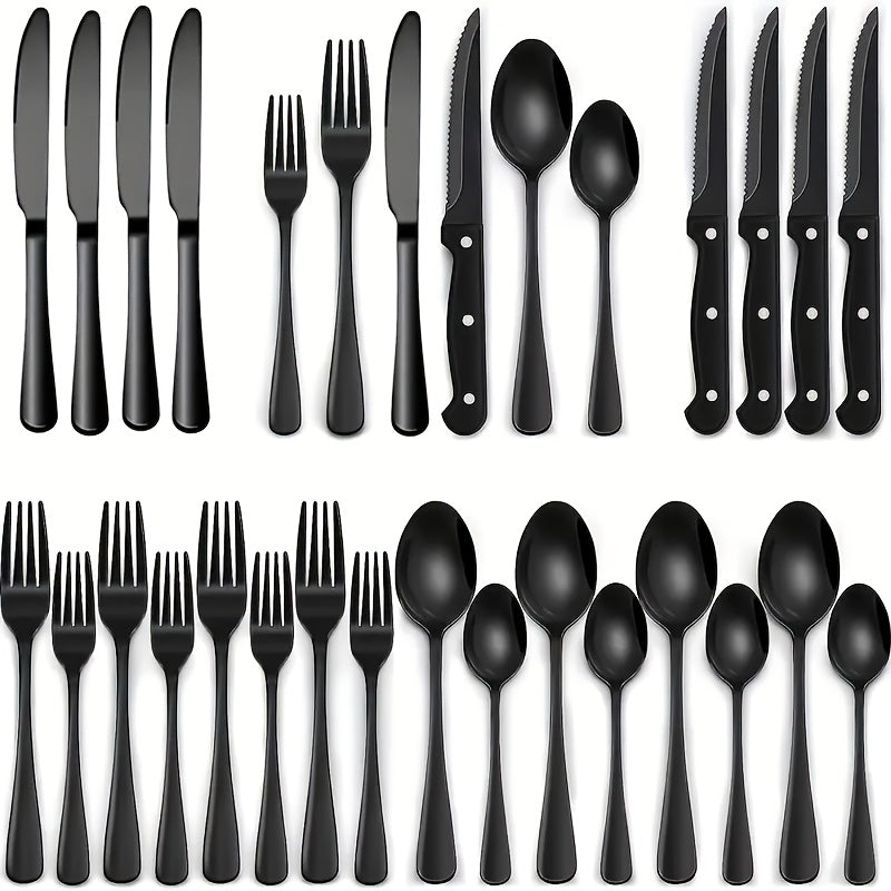 Schwarzes Edelstahl Besteckset – Modernes Design inklusive Hochwertiger Verarbeitung