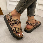Modische Damen Plateau Sandalen mit Leopardenmuster – Komfort sowie Stil in Einem