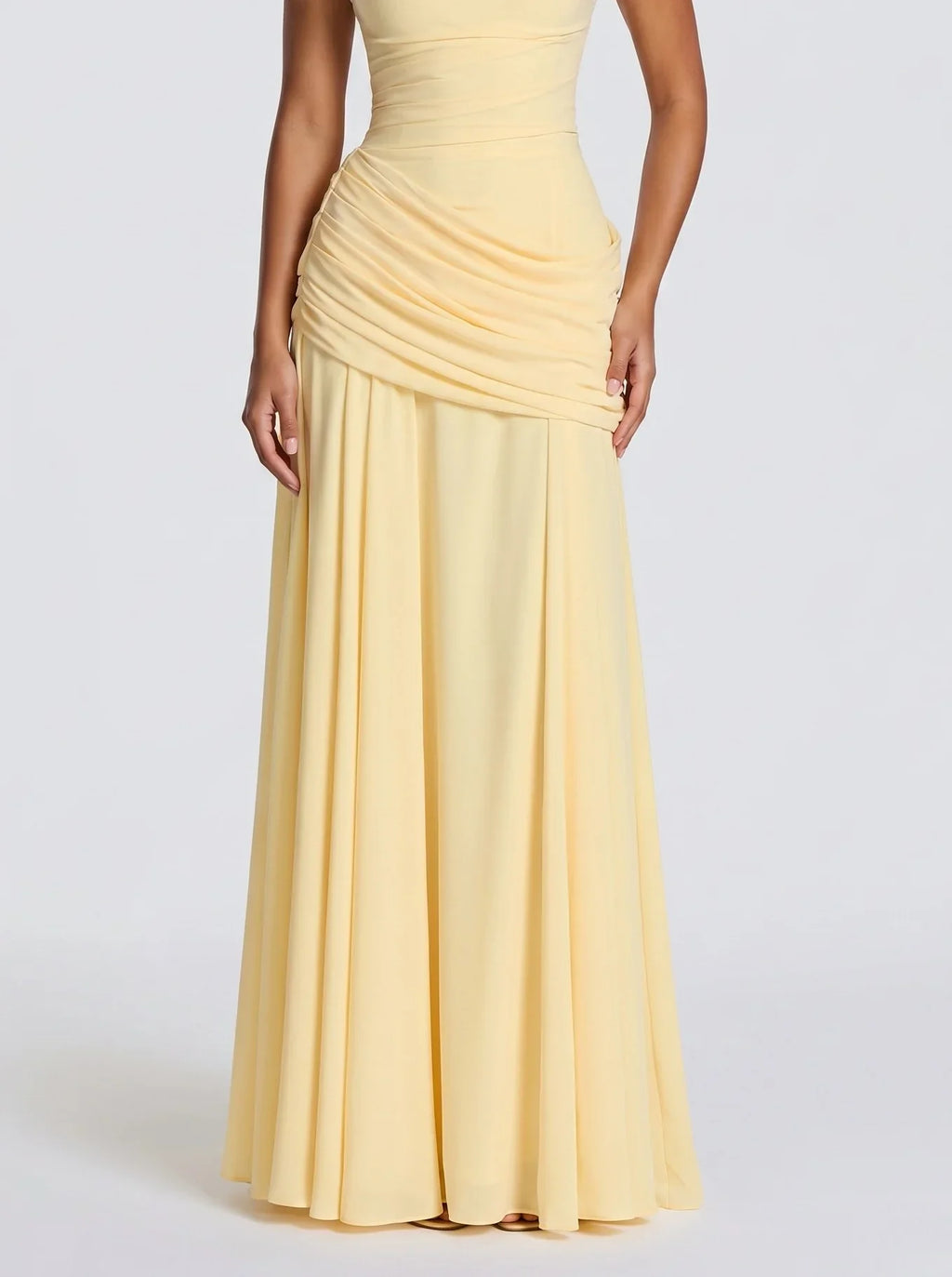 Flowing – Wickel-Maxikleid mit Korsett-Schnürung