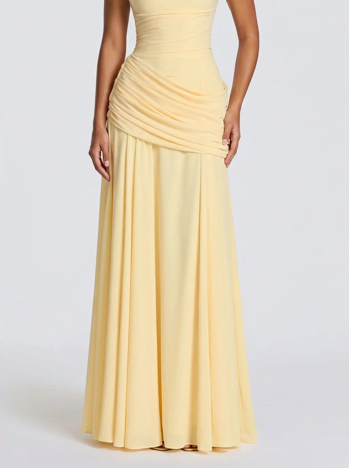 Flowing – Wickel-Maxikleid mit Korsett-Schnürung
