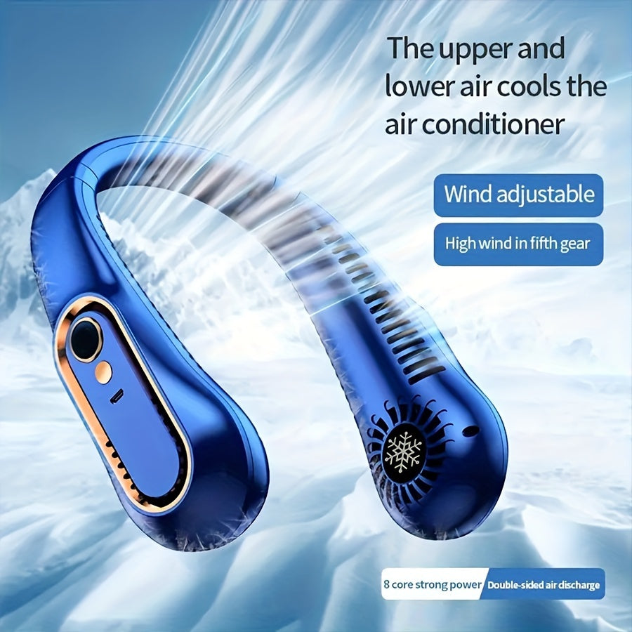 Wiederaufladbarer USB-Nackenventilator für kraftvolle, leise Kühlung – Ideal für den Einsatz im Freien und drinnen