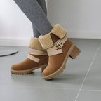 Stiefel in Wildlederoptik mit Blockabsatz