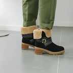 Stiefel in Wildlederoptik mit Blockabsatz