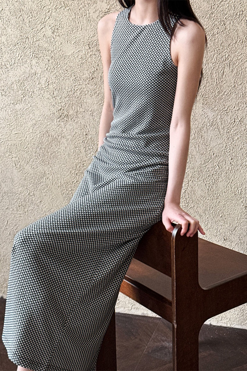 Ärmelloses Maxikleid in Grau