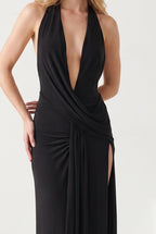 Maxikleid mit Neckholder und offenem Rücken
