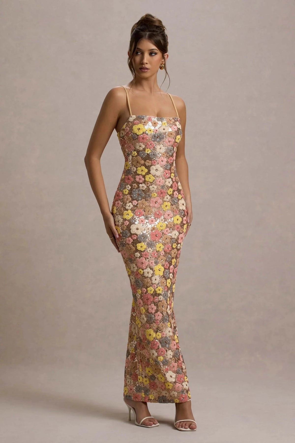 Elara – Chiffon-Maxikleid mit Blumenmuster