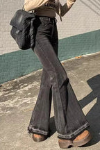 Figurbetonte Jeans in Schwarz-Grau