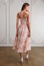 Midikleid mit Bindedetail und Blumenmuster