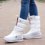 Wadenhohe Stiefel gefüttert – Schwarz