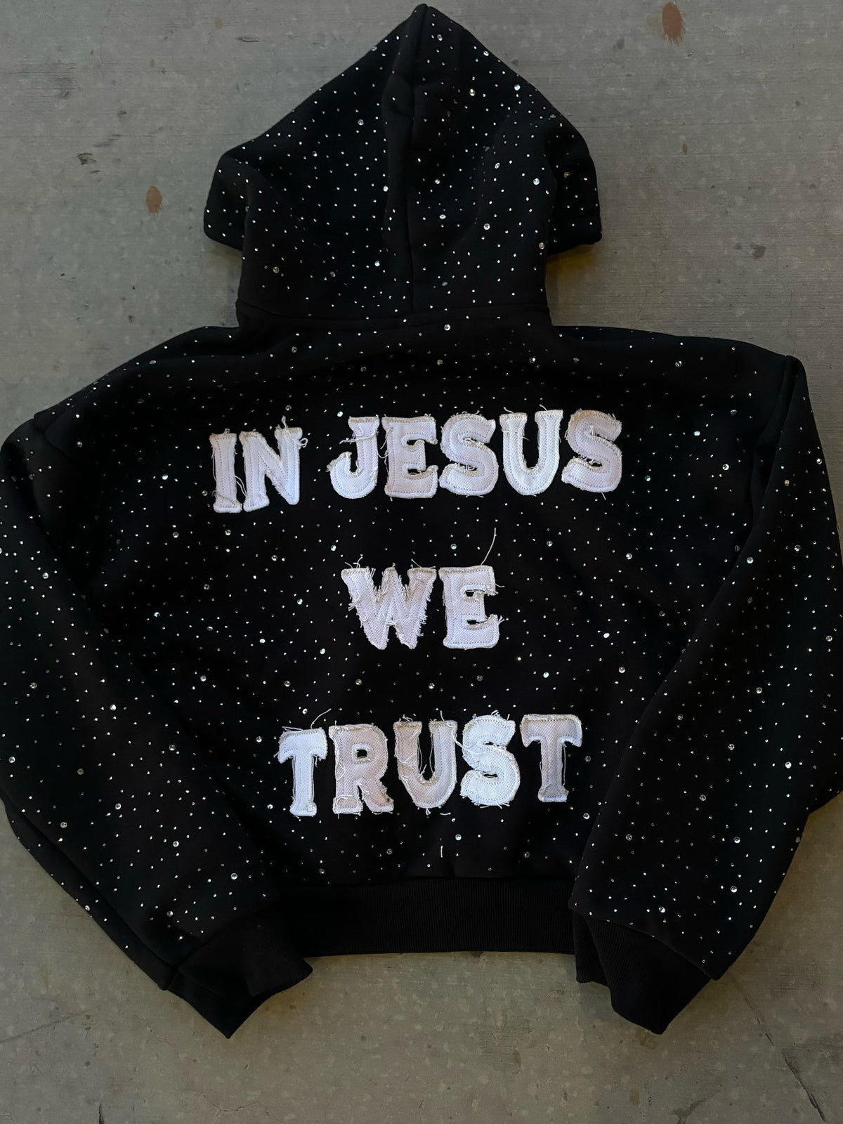 Hoodie mit Reißverschluss und Grafikdruck in Schwarz