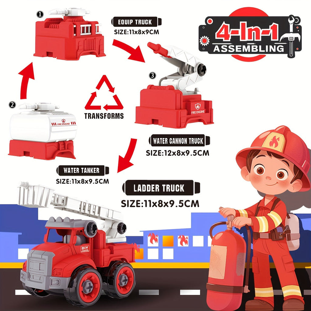 Feuerwehrhelden Bau-Set – Baue deine eigenen Feuerwehrfahrzeuge sowie rette den Tag