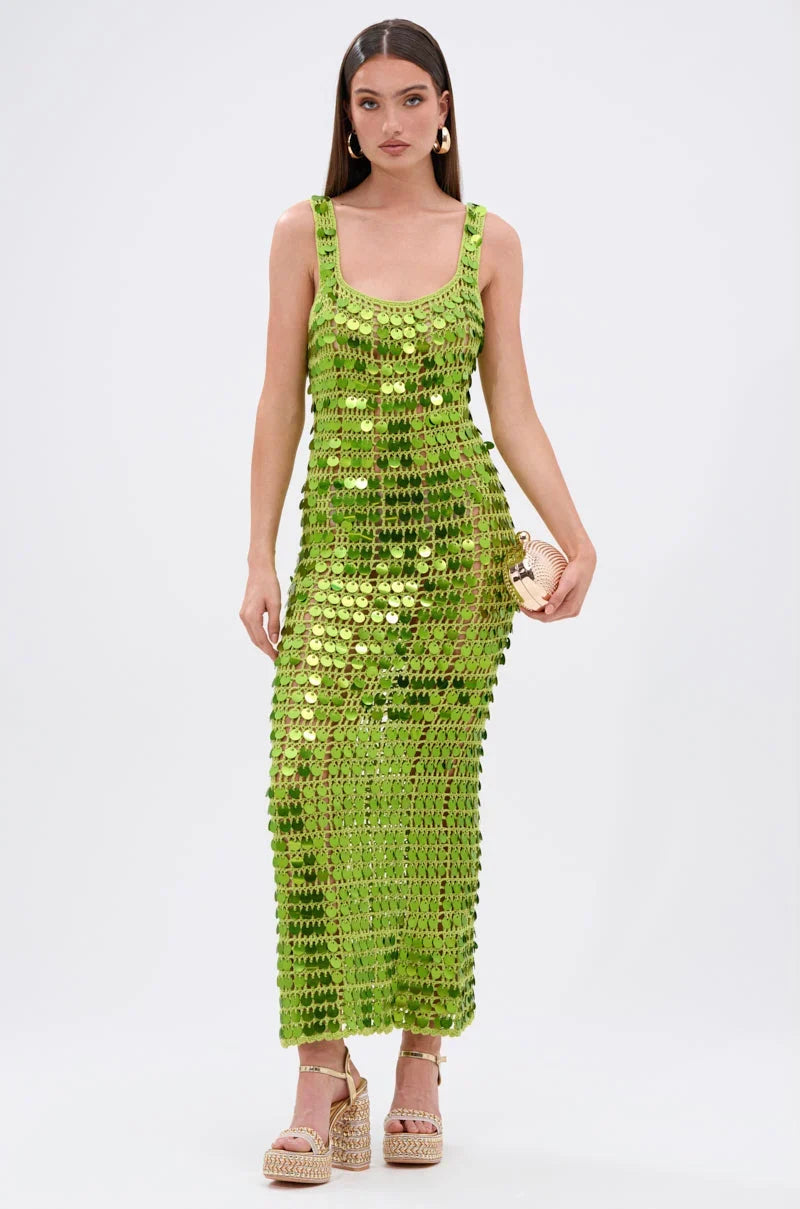 Damen Maxikleid mit Pailletten