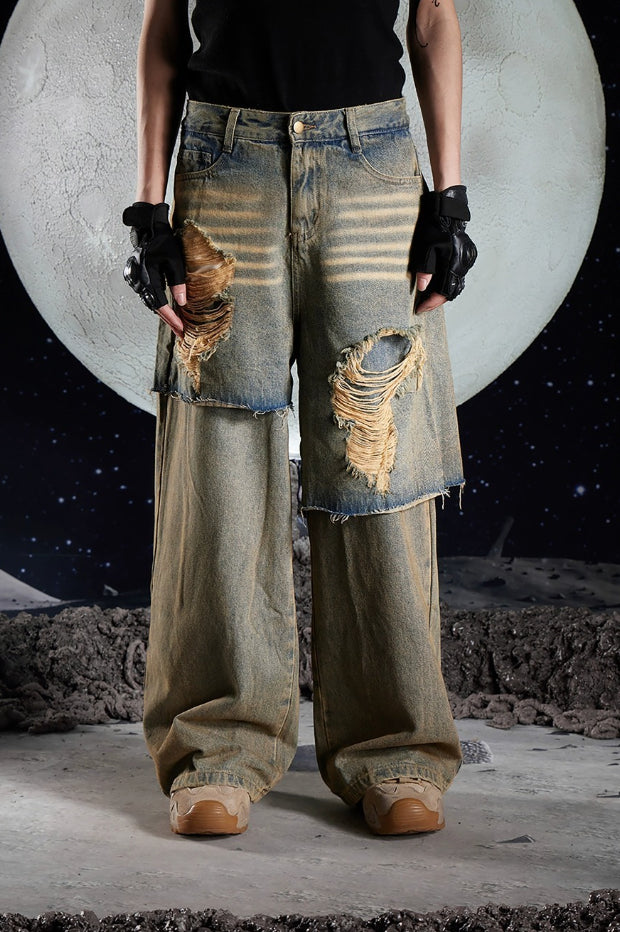 Locker geschnittene Jeans mit Denim