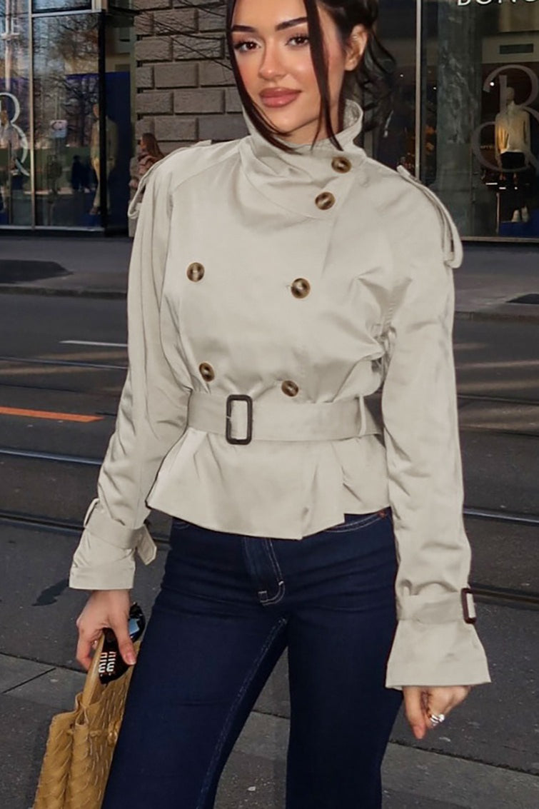 Gürtel mit Stehkragen in Khaki