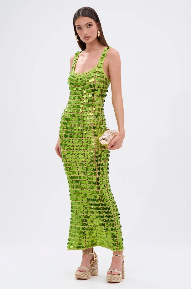Damen Maxikleid mit Pailletten