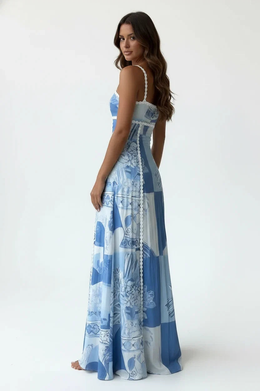 Maxikleid mit eckigem Ausschnitt und Cut-outs