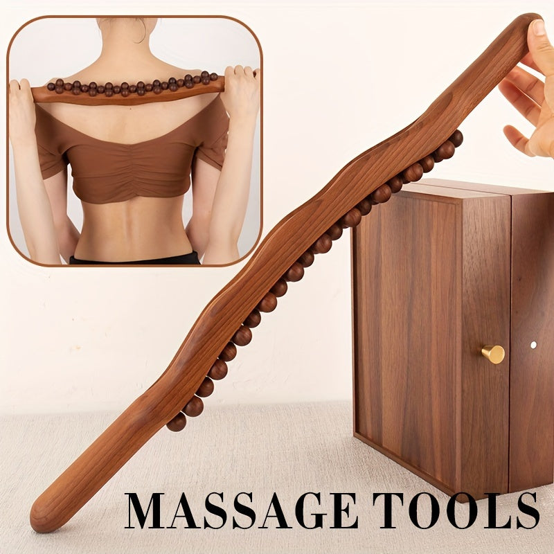 Holz-Massagestab inklusive 31 Perlen – Tiefe Muskelentspannung