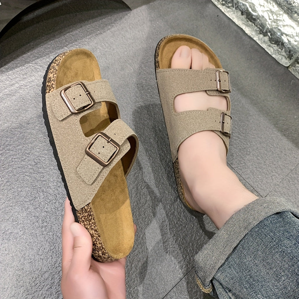 Retro-Sandalen mit doppelten verstellbaren Schnallen für Herren – Komfortabel und elegant für Herren